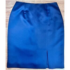 Cache’ Black Satin Short Evening Skirt Side Slit Lined Elegant Size 6 NWT